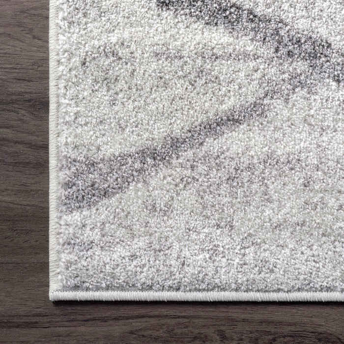 Modern Diamond Grid Area Rug – Ivory / Grey – 8' x 11'