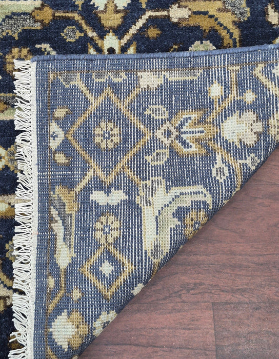5.6x8ft. Hand knotted Oriental  Herati  design  Pure hand spun wool carpet, Dark Blue colour