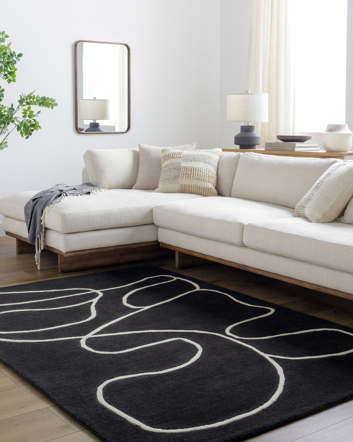 Jason Wu Lineage Wool Rug — Charcoal / Ivory | JSW-1008 - construction