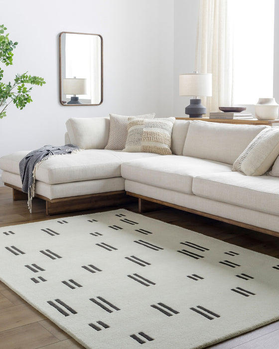 Jason Wu Rhythm wollen vloerkleed — Ivoor / Zwart | JSW-1003