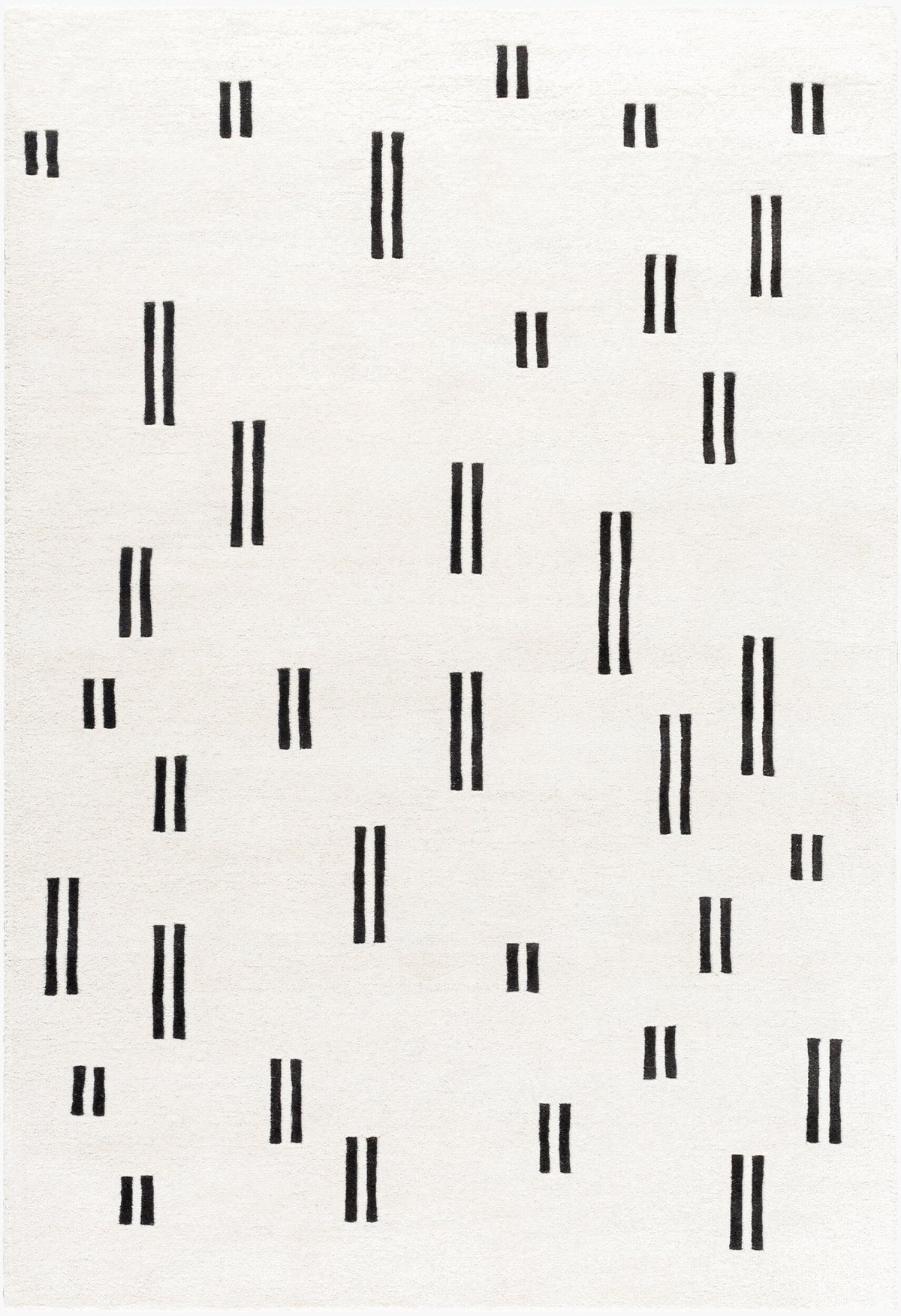 Jason Wu Rhythm wollen vloerkleed — Ivoor / Zwart | JSW-1003 - construction