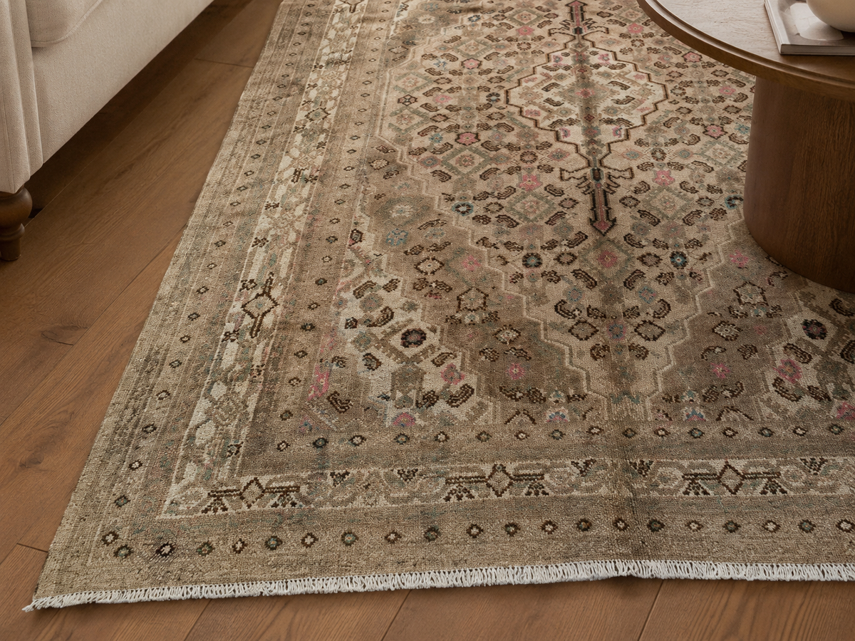 Handgemaakt Perzisch wollen vloerkleed 210x300 cm wool texture and pattern detail