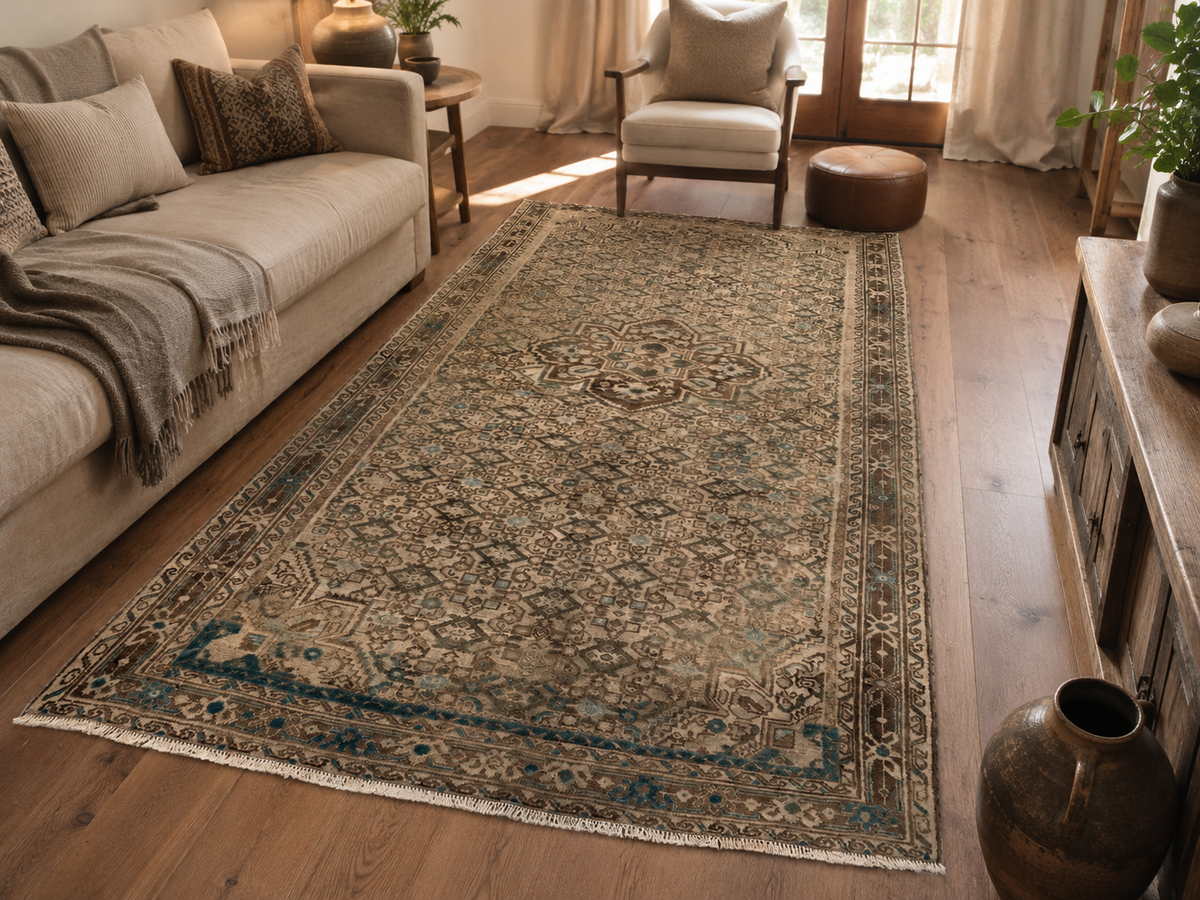 Handgemaakt Perzisch wollen vloerkleed 213x305 cm room styling example