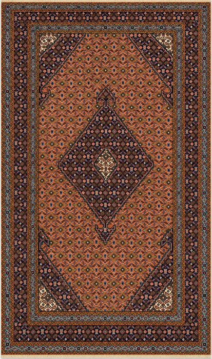 Handgemaakt Perzisch wollen vloerkleed 213x305 cm - Roze, marineblauw & ivoor vintage medaillon Perzisch stijl kleed - Exacte afmeting 290 cm x 193 cm - KBHM-724
