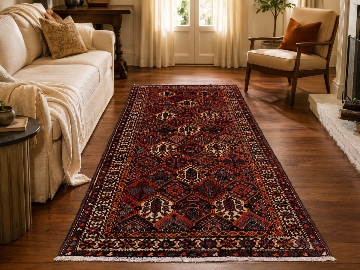 Handgemaakt Perzisch wollen vloerkleed 7x10 room styling example