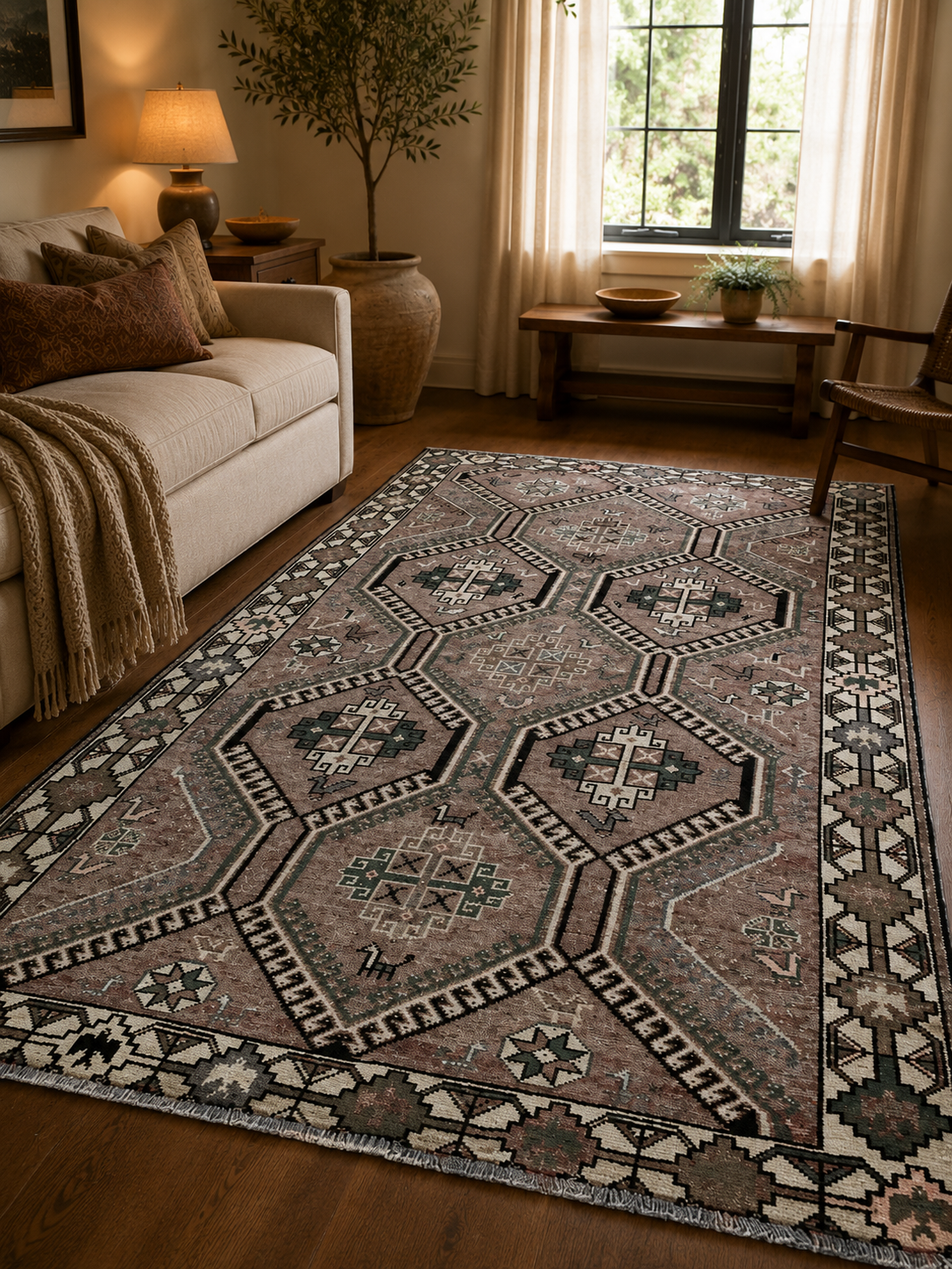 Handgemaakt Perzisch wollen vloerkleed 210x300 cm room styling example
