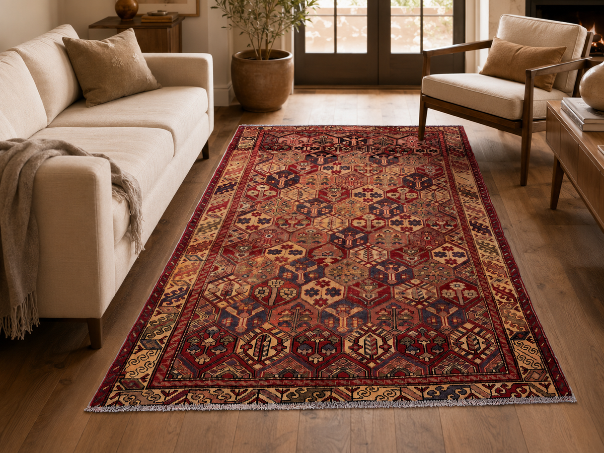 Handgemaakt Perzisch wollen vloerkleed 213x305 cm room styling example