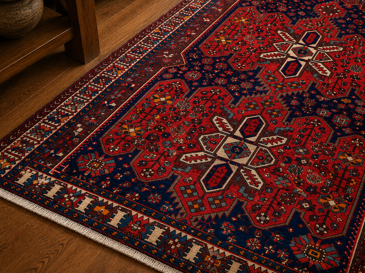 Handgemaakt Perzisch wollen vloerkleed 213x305 cm wool texture and pattern detail