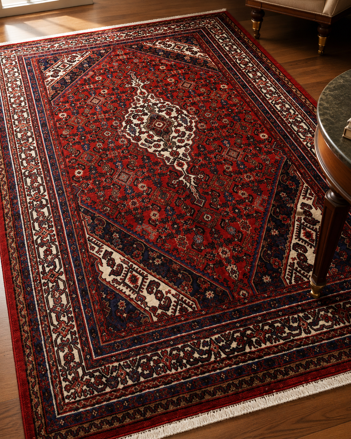 Handgemaakt Perzisch wollen vloerkleed 213x305 cm wool texture and pattern detail