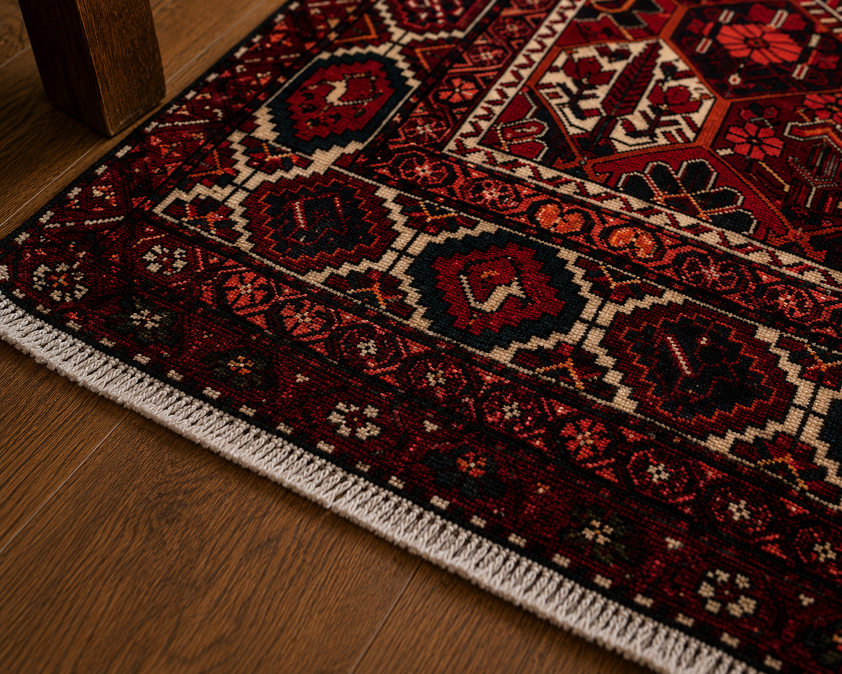 Handgemaakt Perzisch wollen vloerkleed 210x305 wool texture and pattern detail