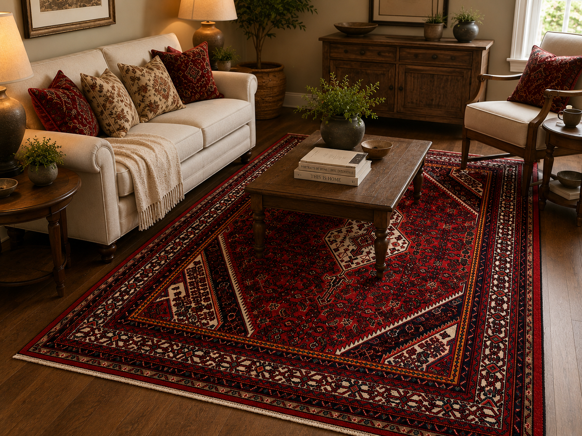 Handgemaakt Perzisch wollen vloerkleed 215x305 cm room styling example
