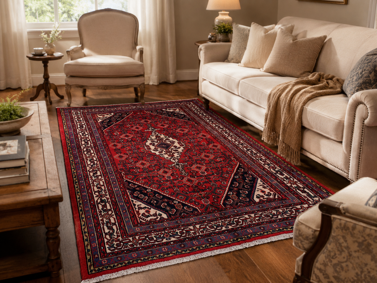 Handgemaakt Perzisch wollen vloerkleed 210x300 room styling example