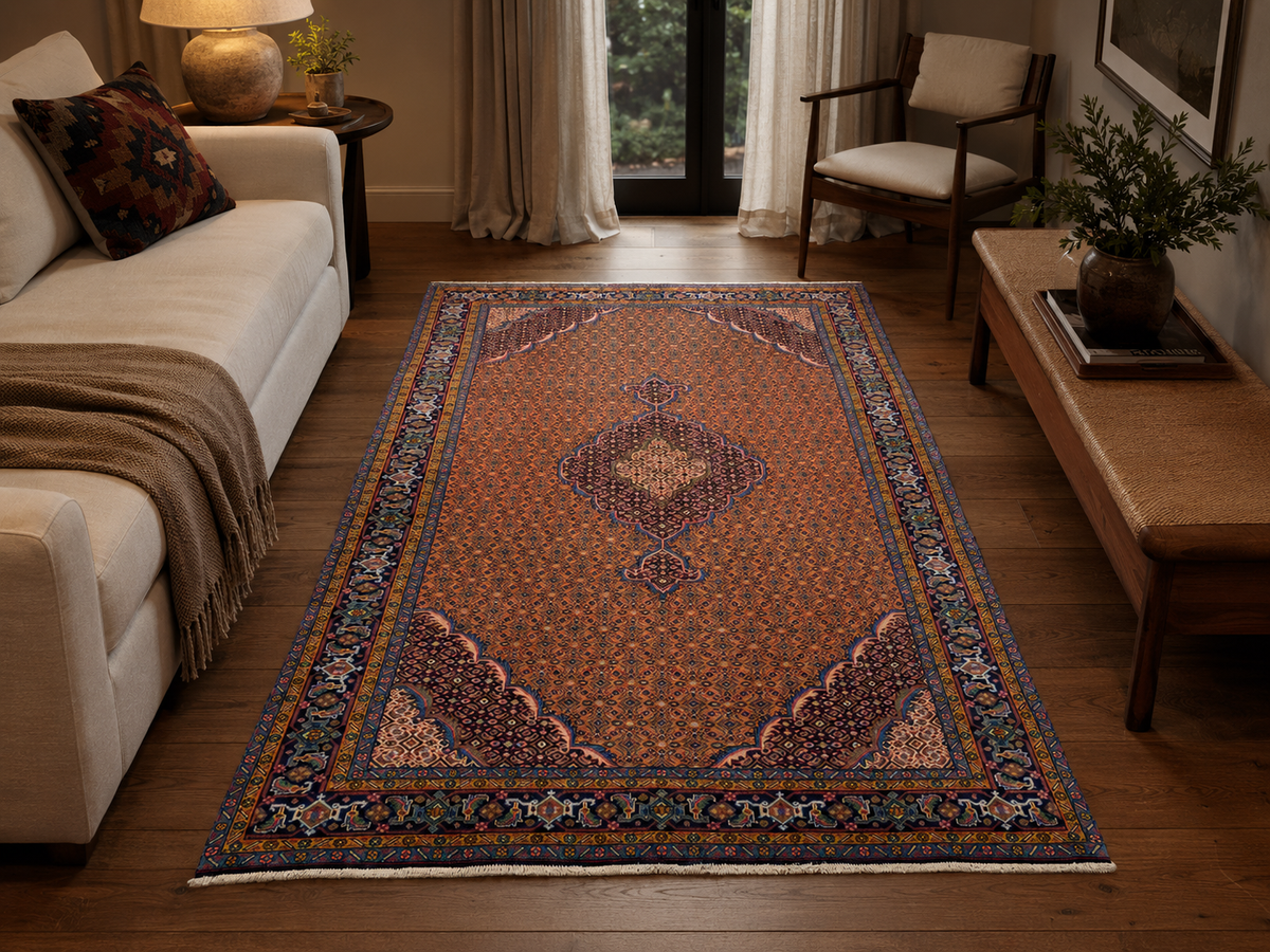 9'11" x 6'4" Handmade Persian Wool Rug room styling example