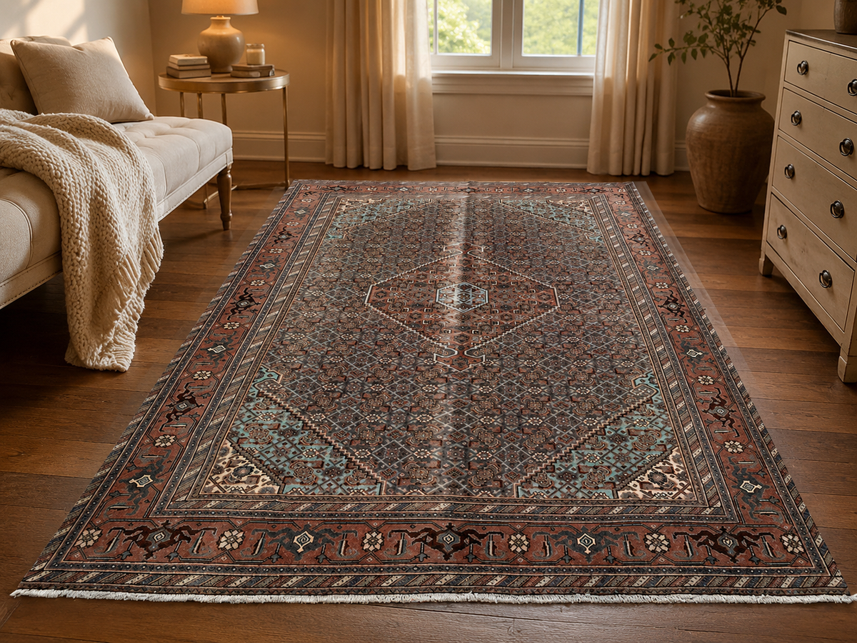 Handgemaakt Perzisch wollen vloerkleed 213x305 cm room styling example