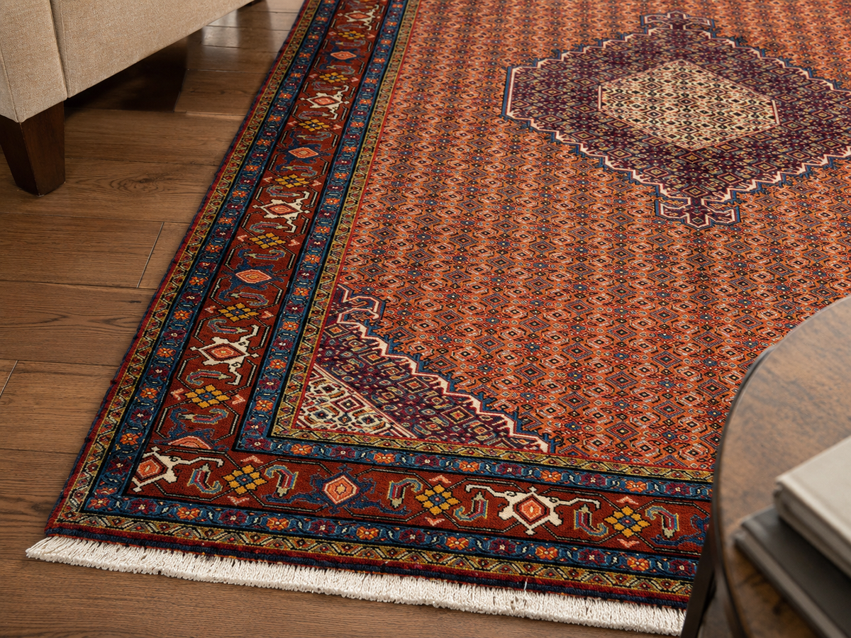 Handgemaakt Perzisch wollen karpet 210x300 wool texture and pattern detail