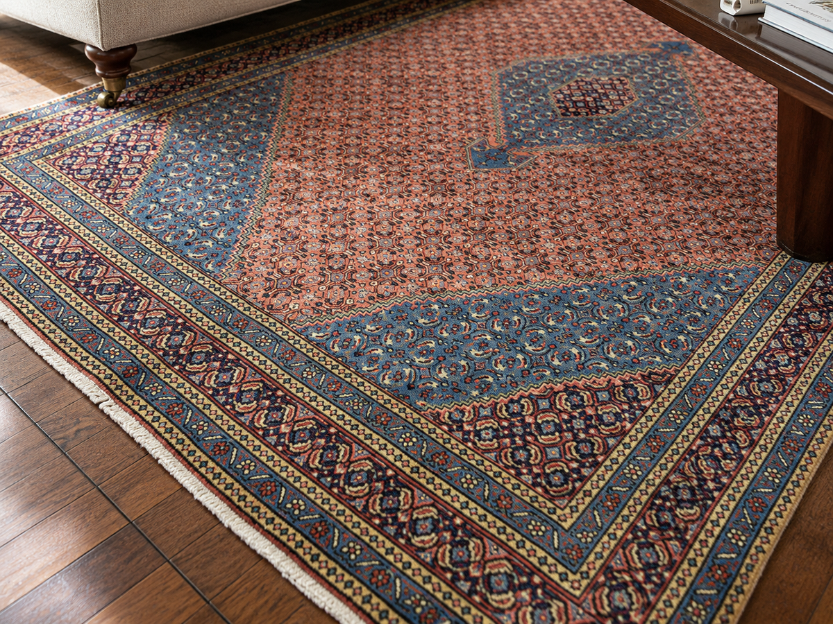 Handgemaakt Perzisch wollen karpet 7x10 wool texture and pattern detail