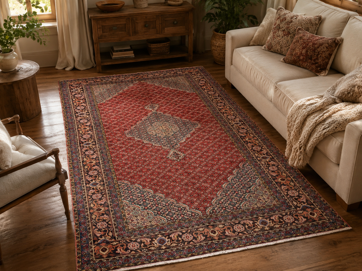 Handgemaakt Perzisch wollen vloerkleed 215x300 cm room styling example