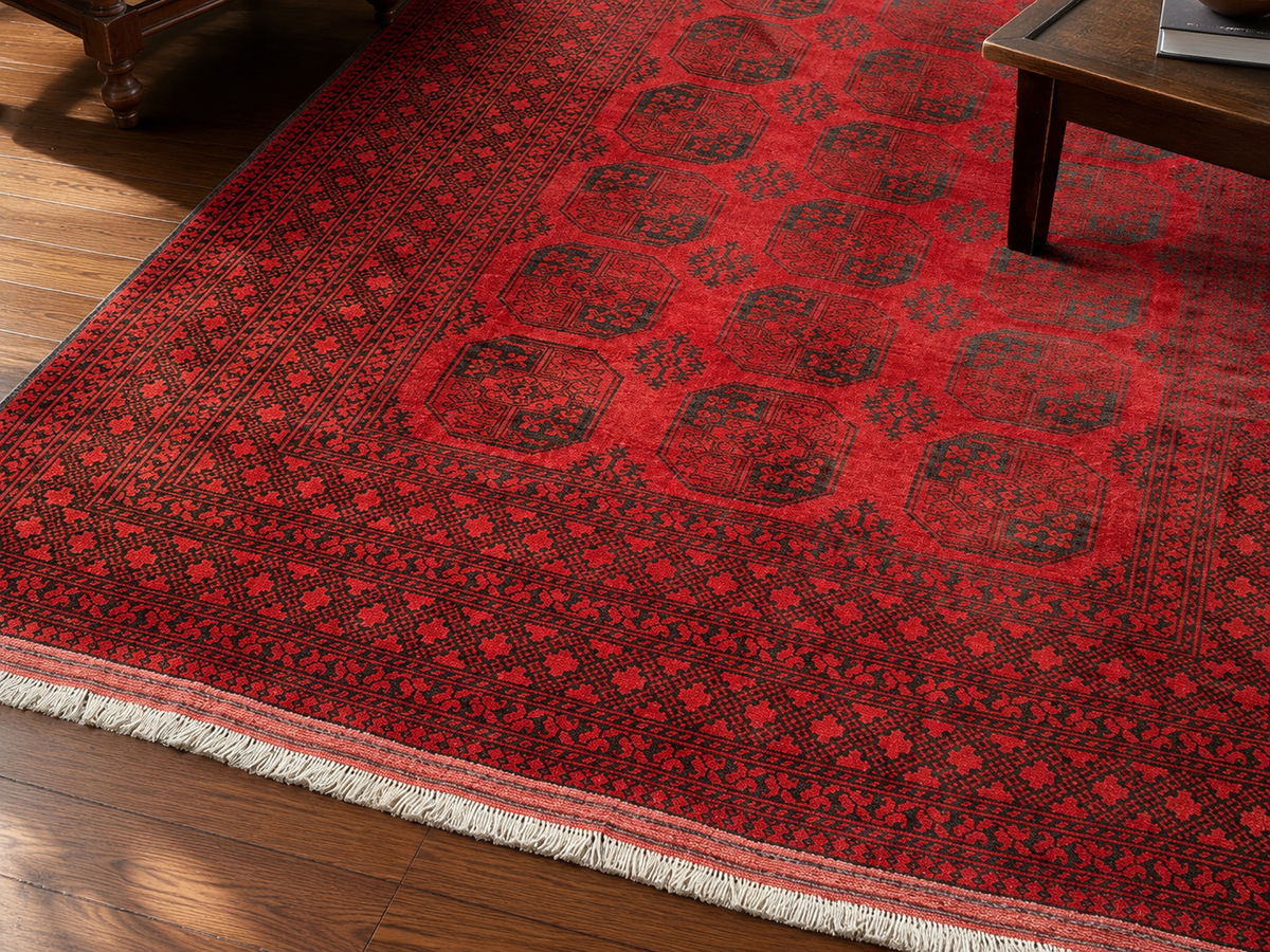 Handgemaakt Perzisch wollen vloerkleed 7x10 wool texture and pattern detail