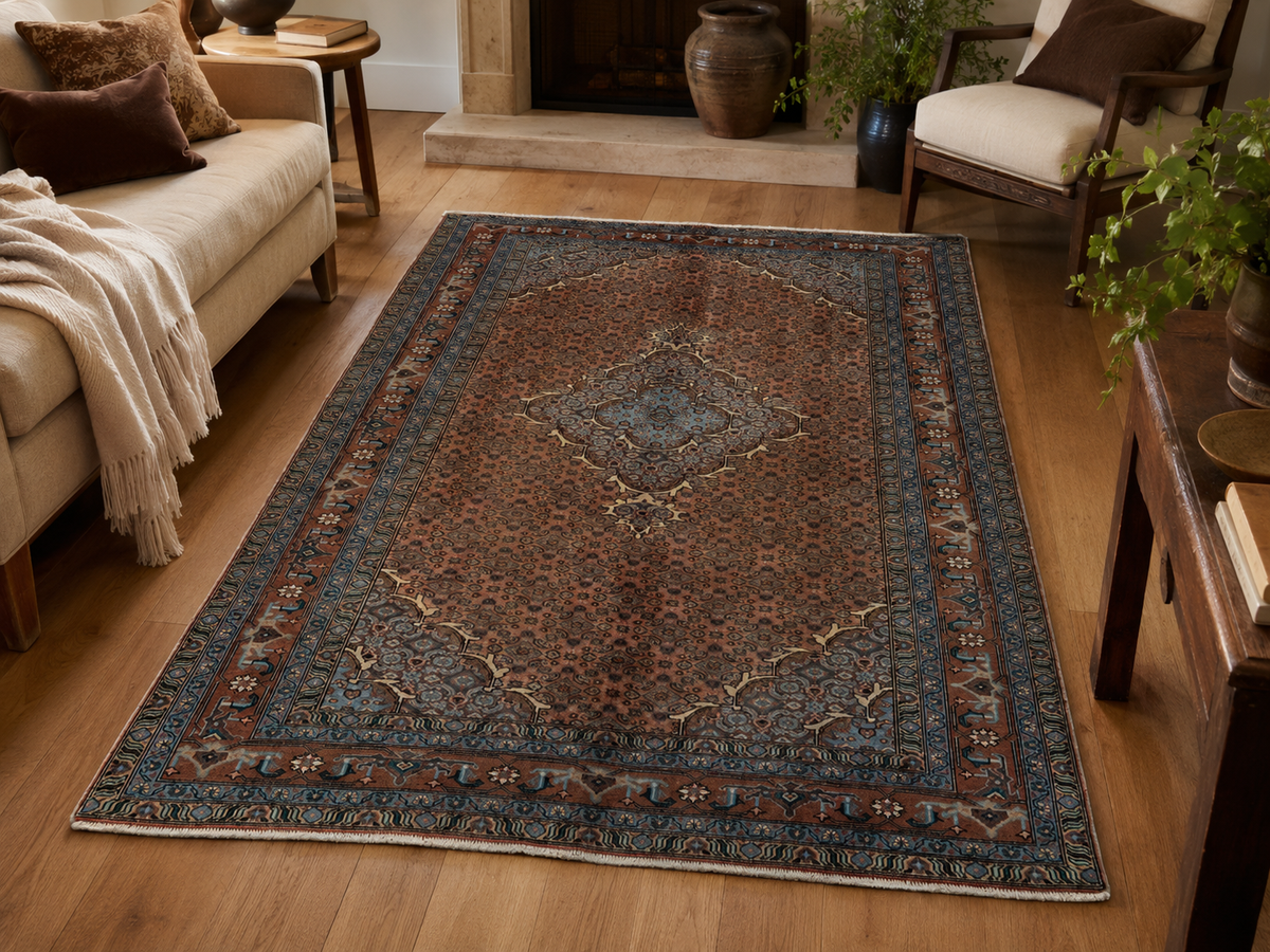 Handgemaakt Perzisch wollen vloerkleed 213x305 cm room styling example