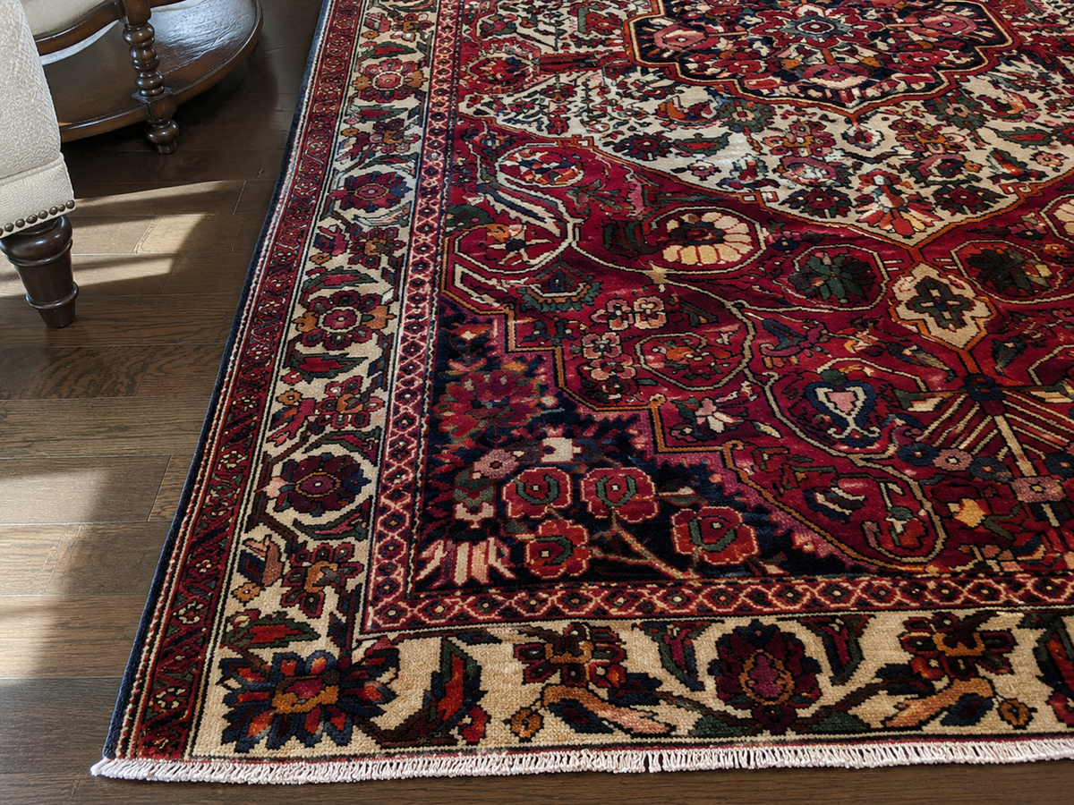 Handgemaakt Perzisch wollen vloerkleed 210x300 cm wool texture and pattern detail