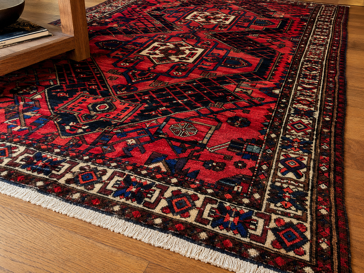Handgemaakt Perzisch wollen vloerkleed 215x305 cm wool texture and pattern detail