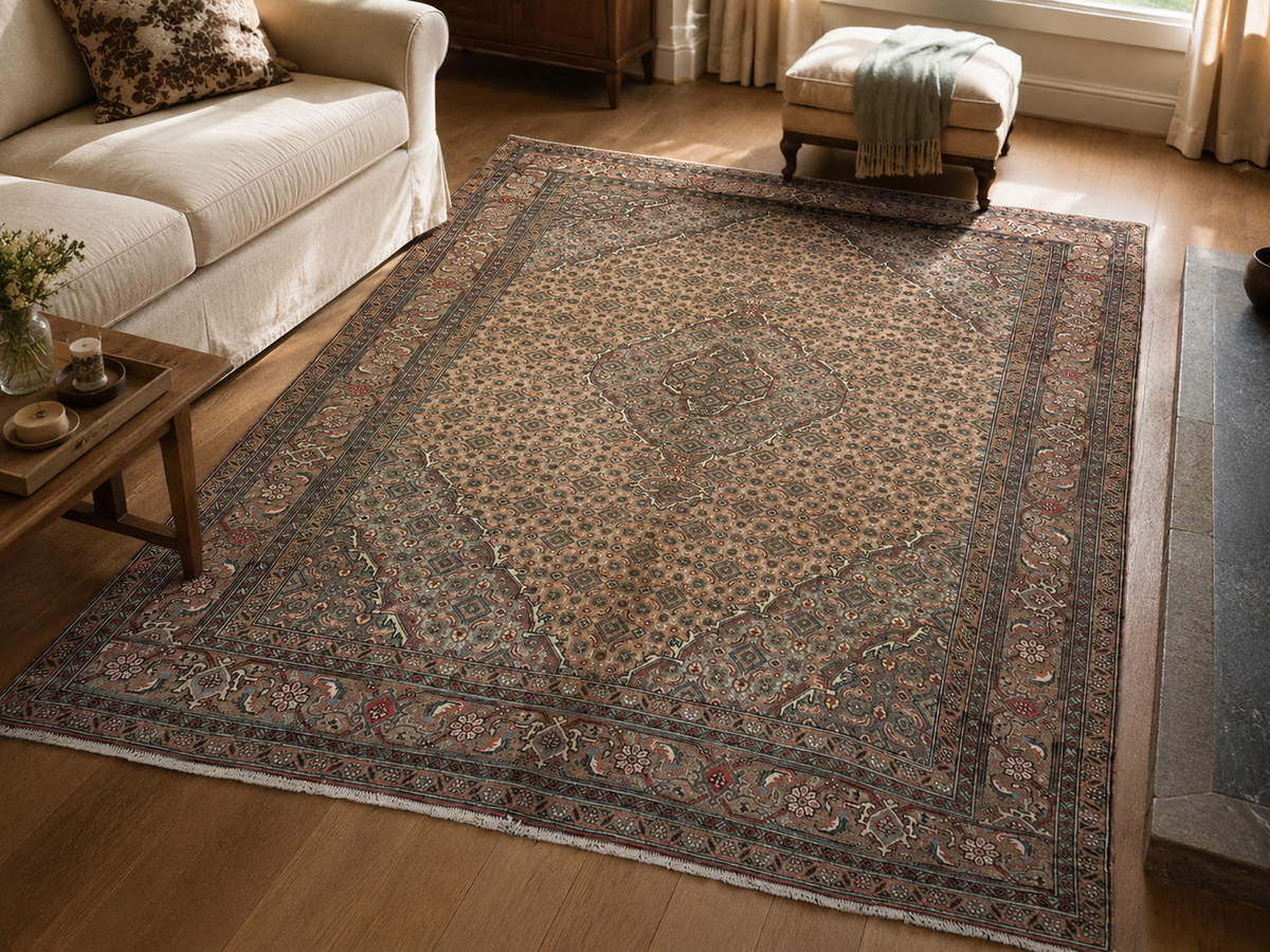 Handgemaakt Perzisch wollen vloerkleed 213x305 cm room styling example