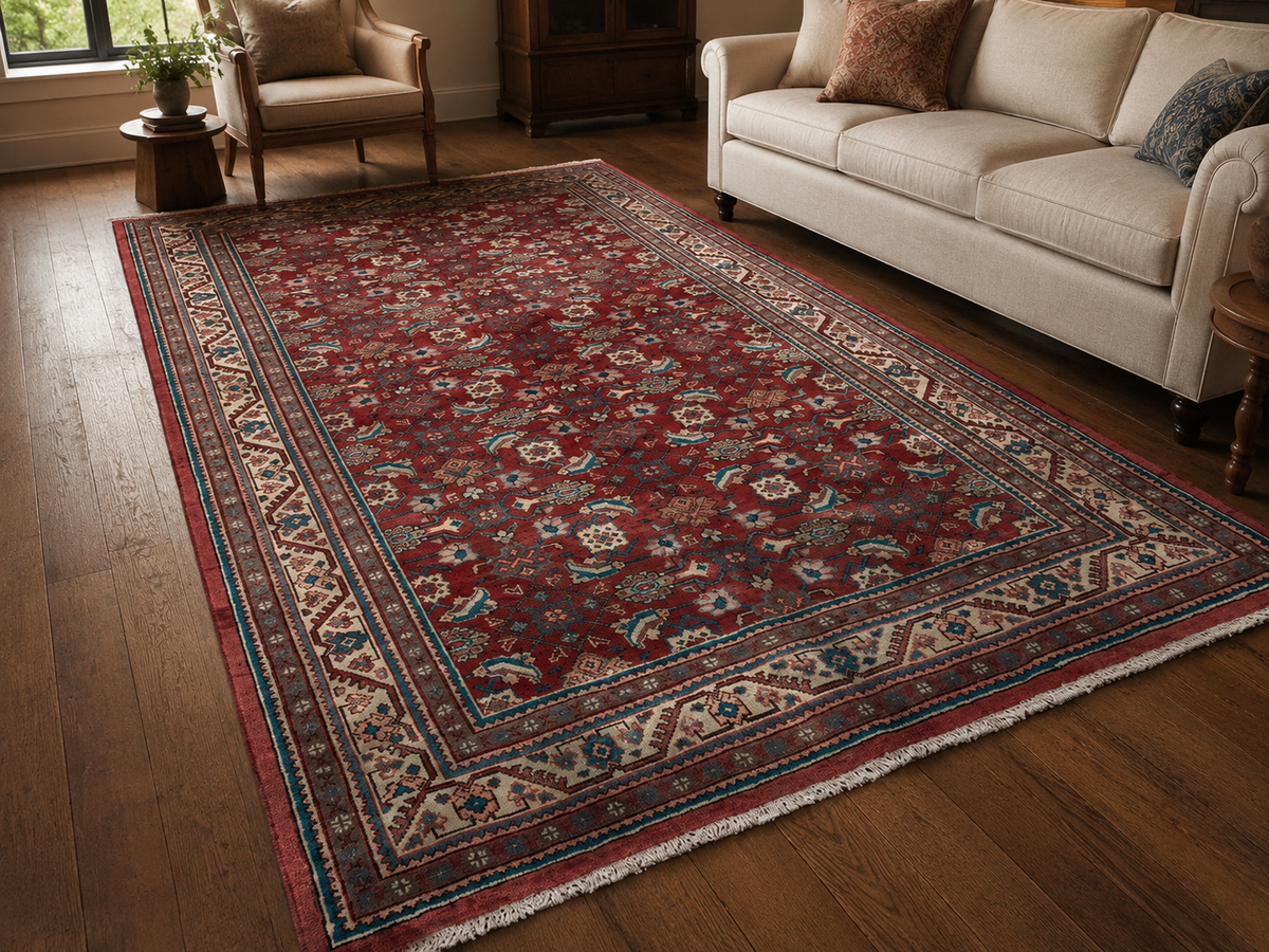 9'9" x 5'3" Handmade Persian Wool Rug room styling example