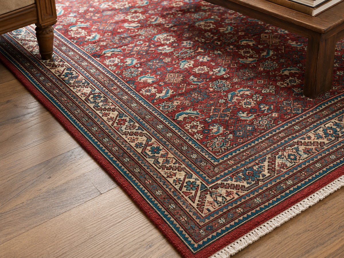 9'9" x 5'3" Handmade Persian Wool Rug wool texture and pattern detail