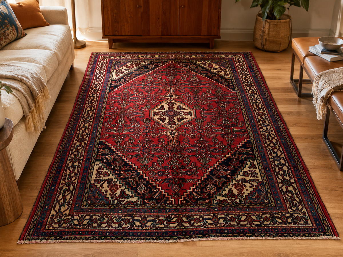 9'9" x 6'9" Handmade Persian Wool Rug room styling example