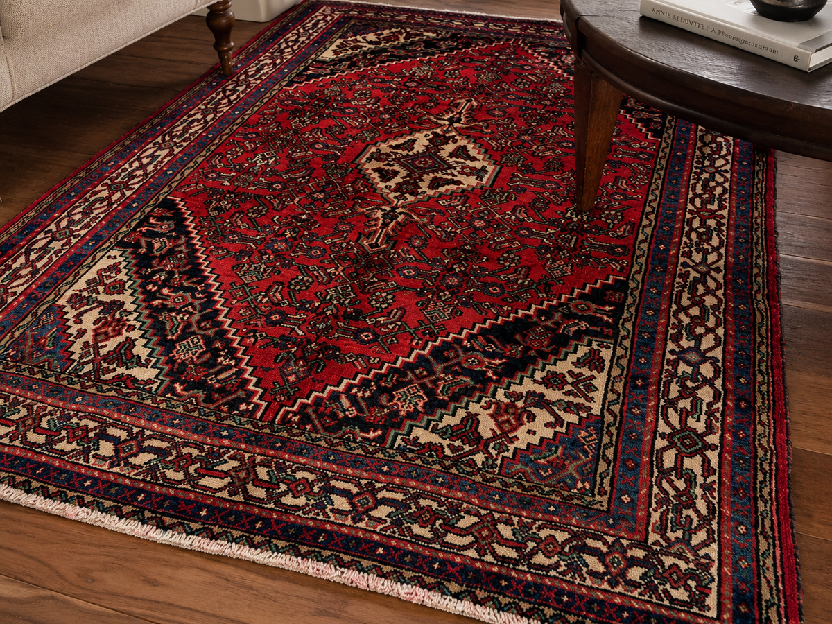 9'9" x 6'9" Handmade Persian Wool Rug wool texture and pattern detail