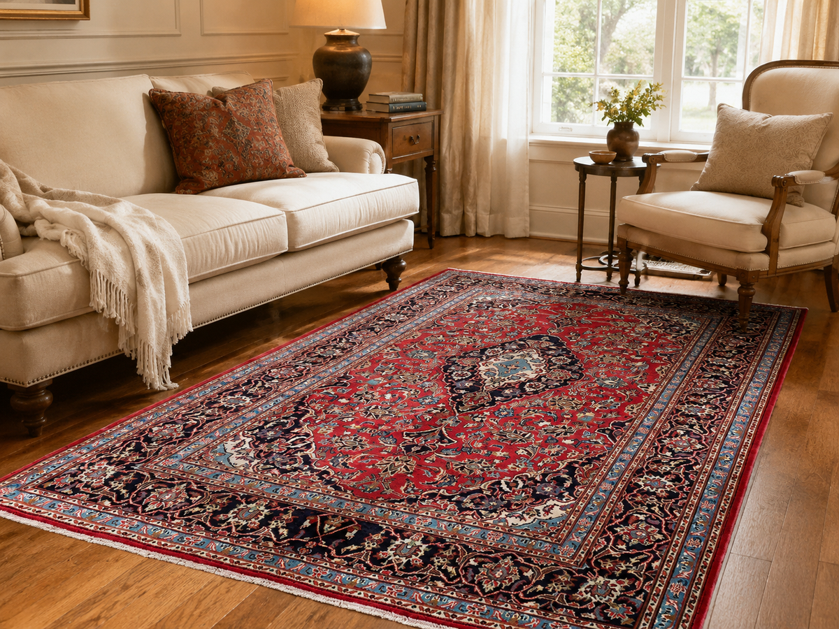 Handgemaakt Perzisch wollen vloerkleed 210x300 cm room styling example