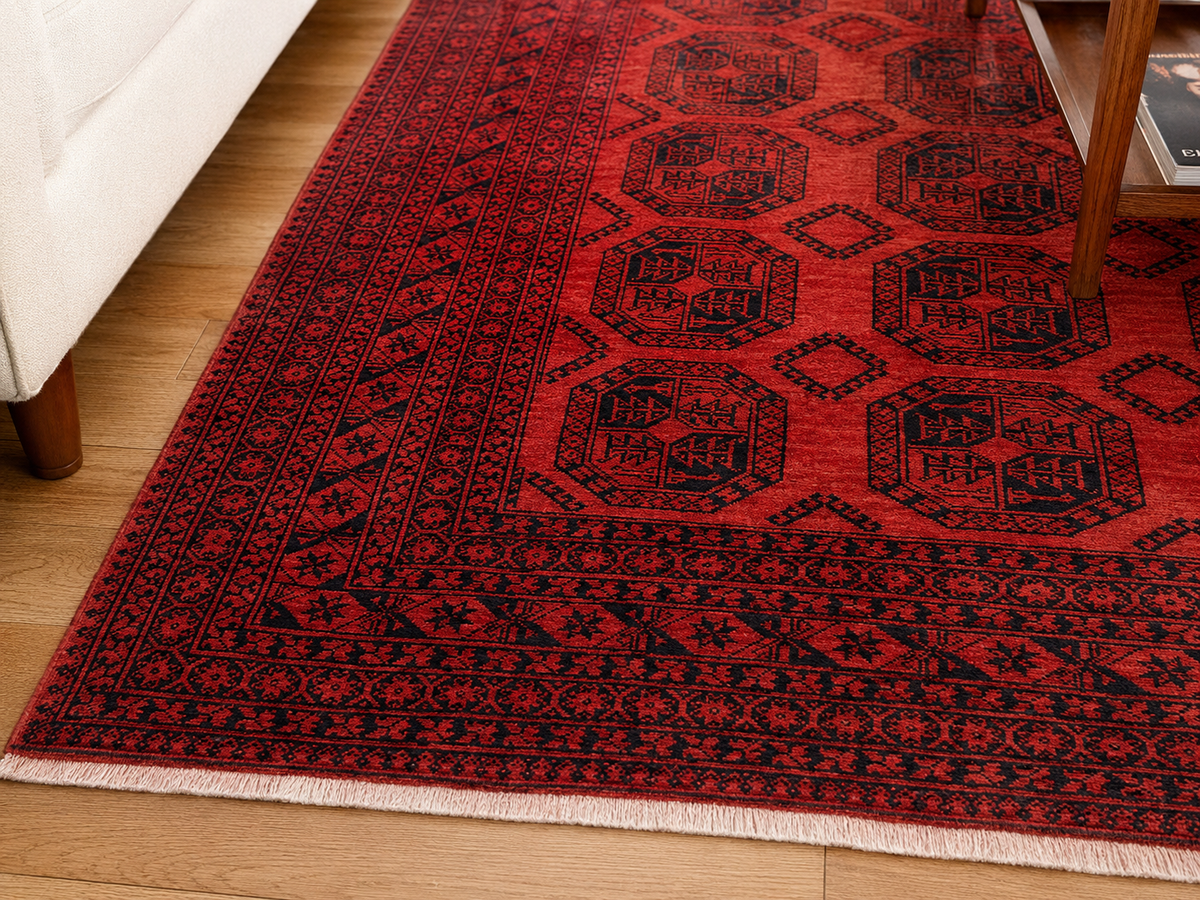 9'0" x 6'6" Handmade Persian Wool Rug wool texture and pattern detail