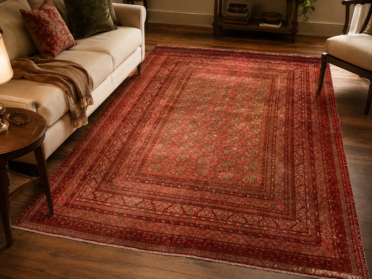 8'10" x 6'5" Handmade Persian Wool Rug room styling example
