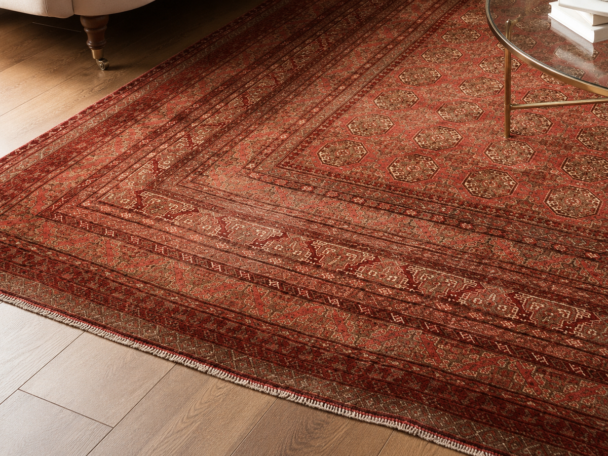8'10" x 6'5" Handmade Persian Wool Rug wool texture and pattern detail