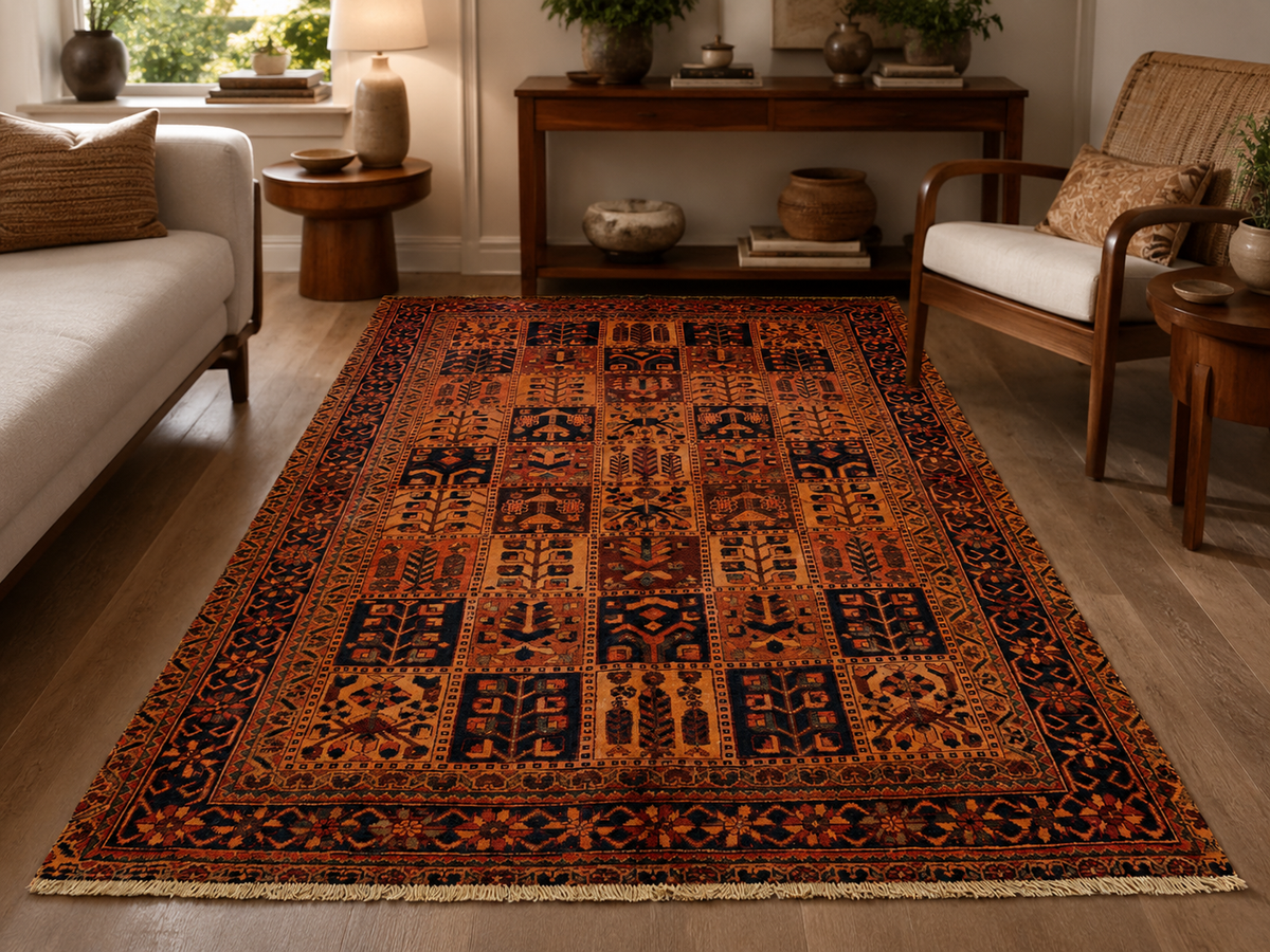 Handgemaakt Perzisch wollen vloerkleed 213x305 cm room styling example