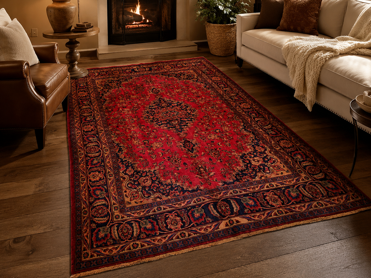 Handgemaakt Perzisch wollen vloerkleed 215x305 cm room styling example