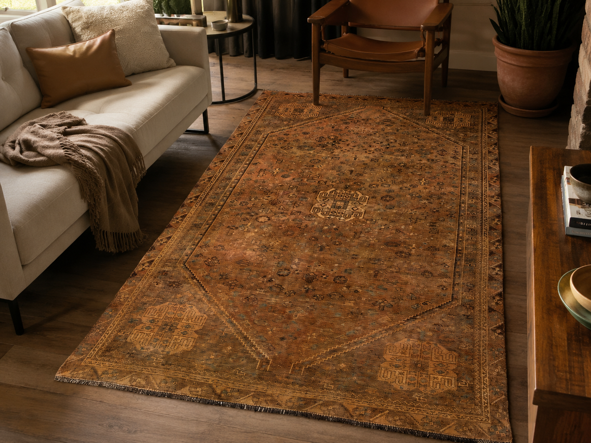 Handgemaakt Perzisch wollen vloerkleed 7x10 room styling example