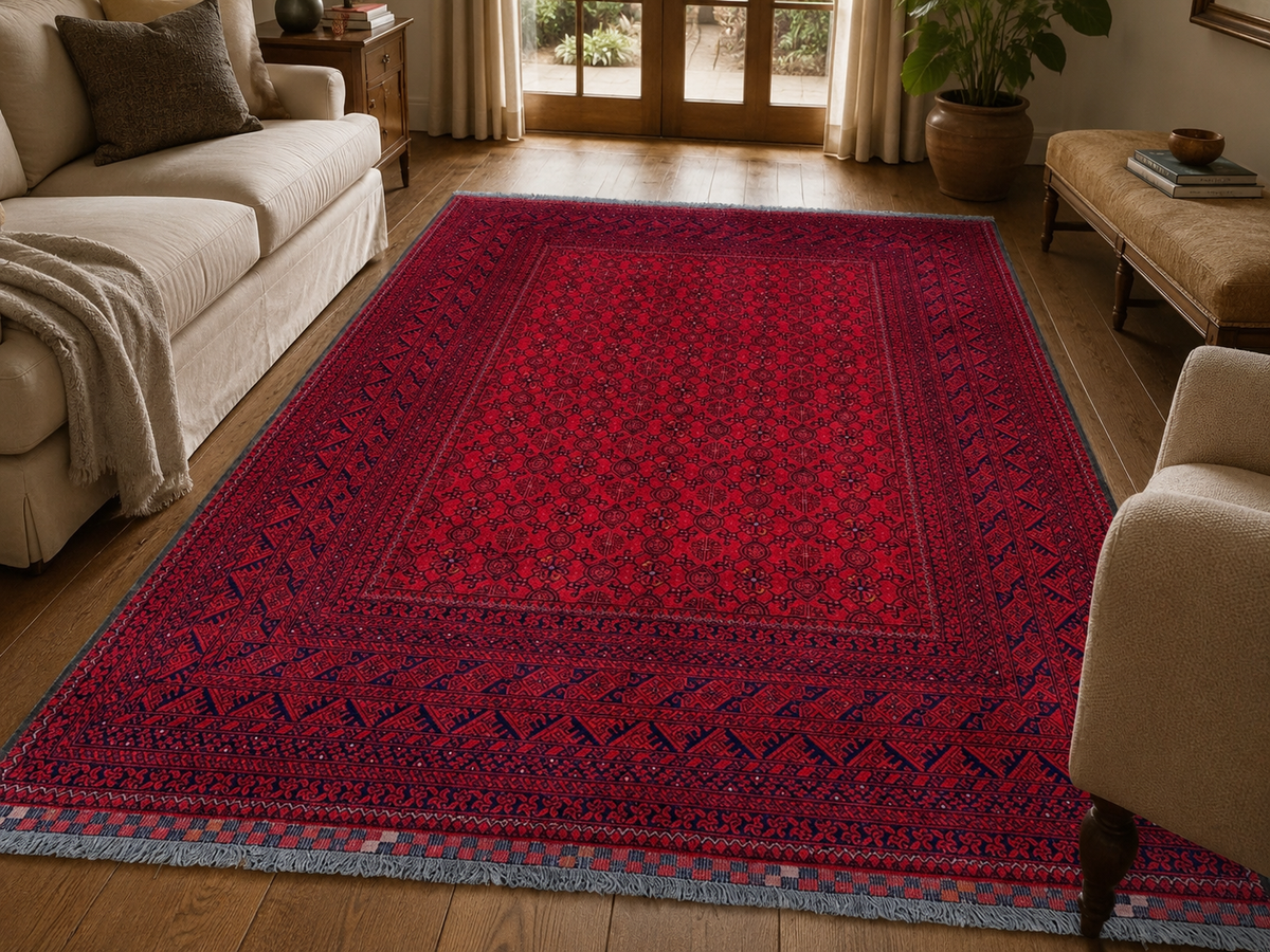 Handgemaakt Perzisch wollen vloerkleed 210x300 room styling example
