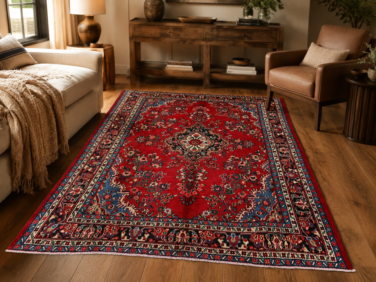 10'0 x 7'1 Hand-Knotted Persian Wool Rug room styling example