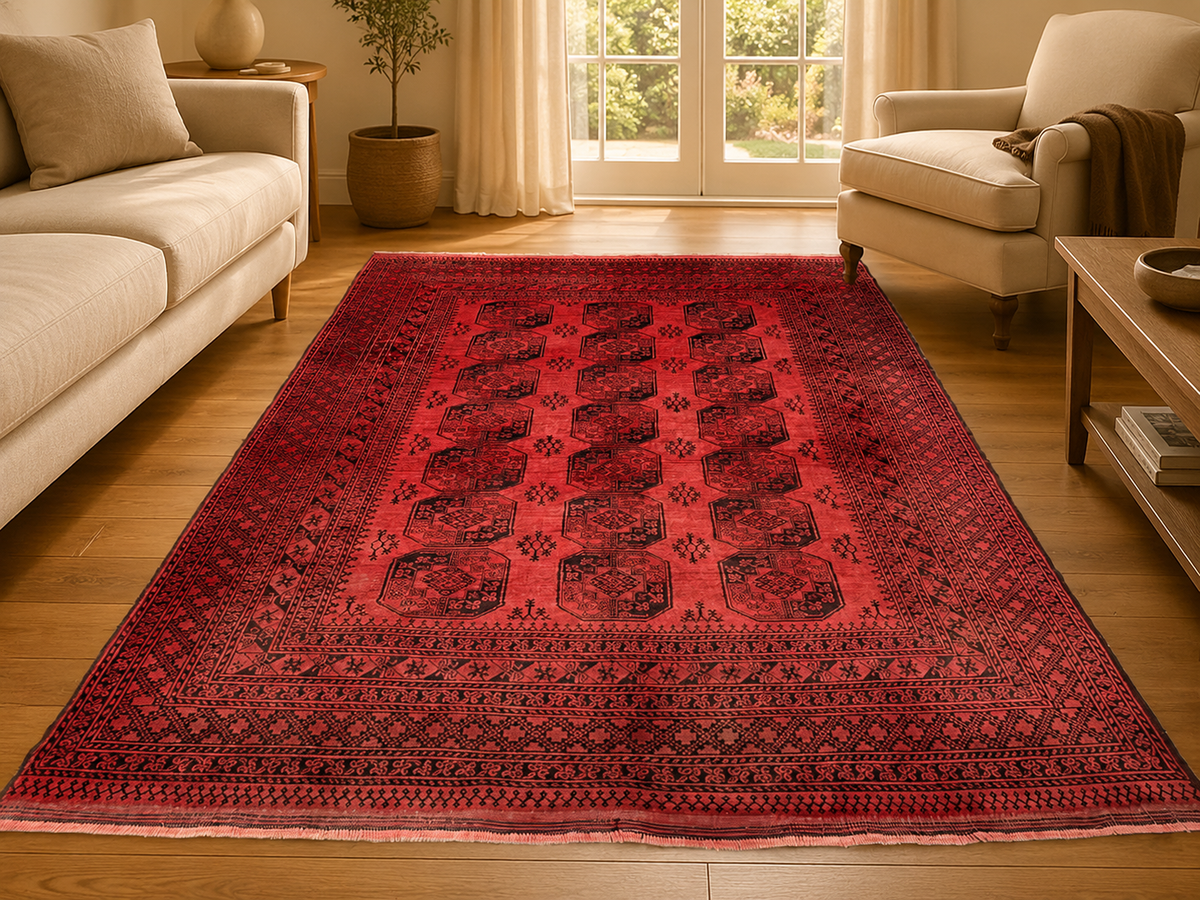 Handgemaakt Perzisch wollen vloerkleed 213x305 cm room styling example