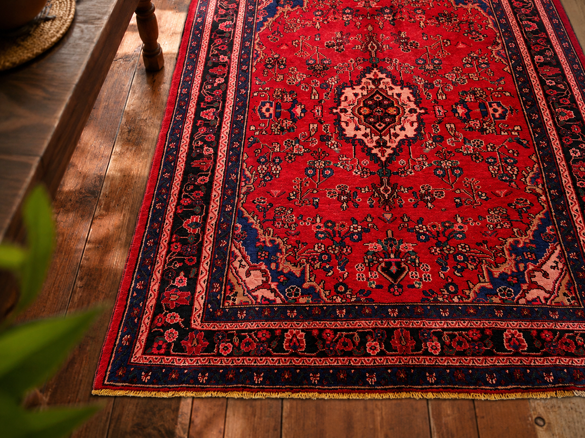 Handgemaakt Perzisch wollen karpet 7x10 wool texture and pattern detail