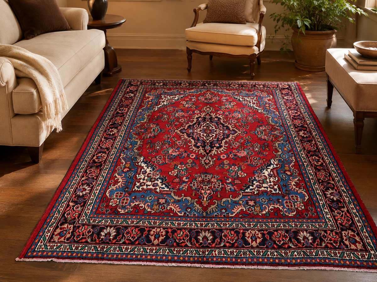 Handgemaakt Perzisch wollen vloerkleed 215x305 cm room styling example