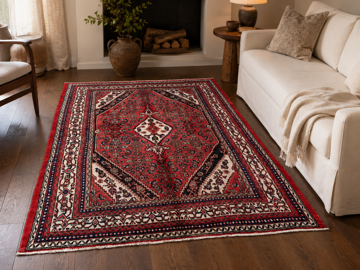 Handgemaakt Perzisch wollen vloerkleed 210x305 cm room styling example