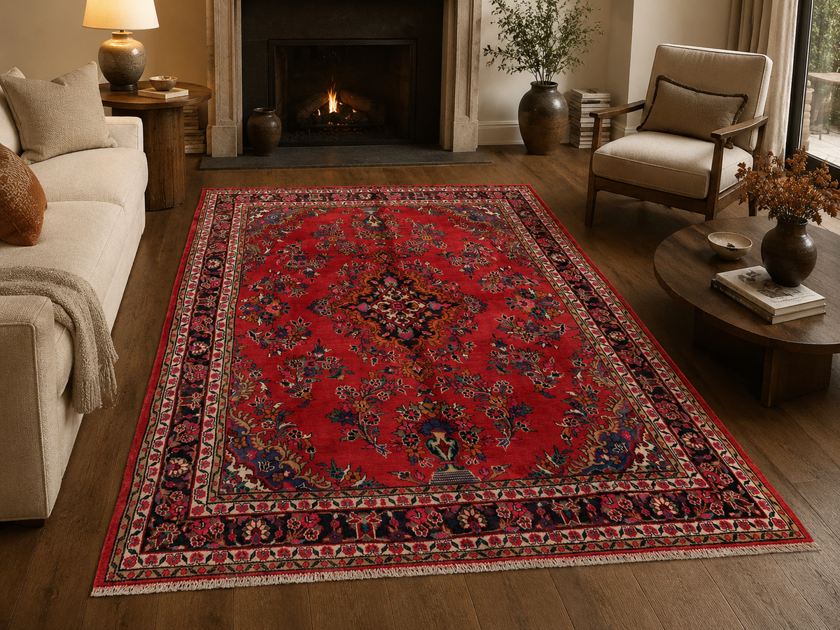 Handgemaakt Perzisch wollen vloerkleed 210x300 cm room styling example