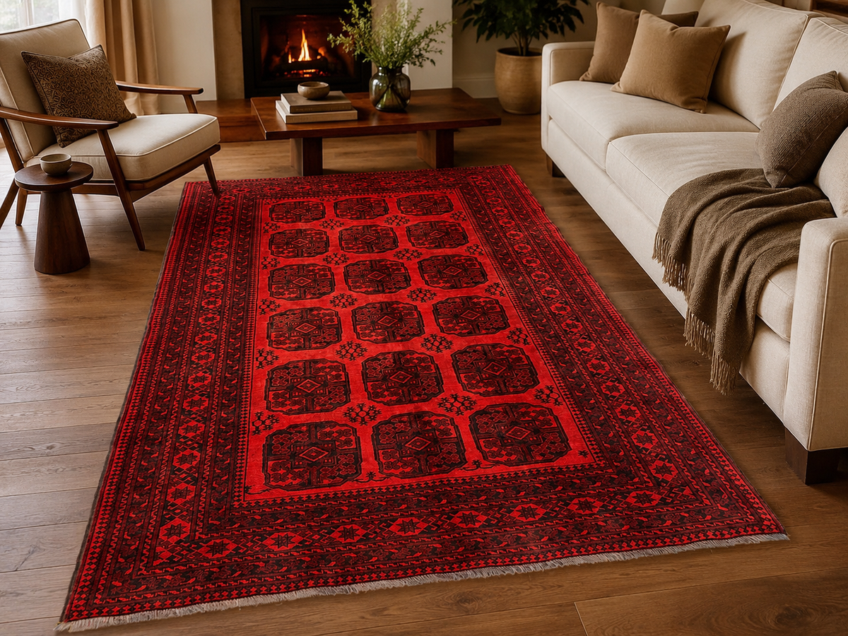 Handgemaakt Perzisch wollen vloerkleed 7x10 room styling example