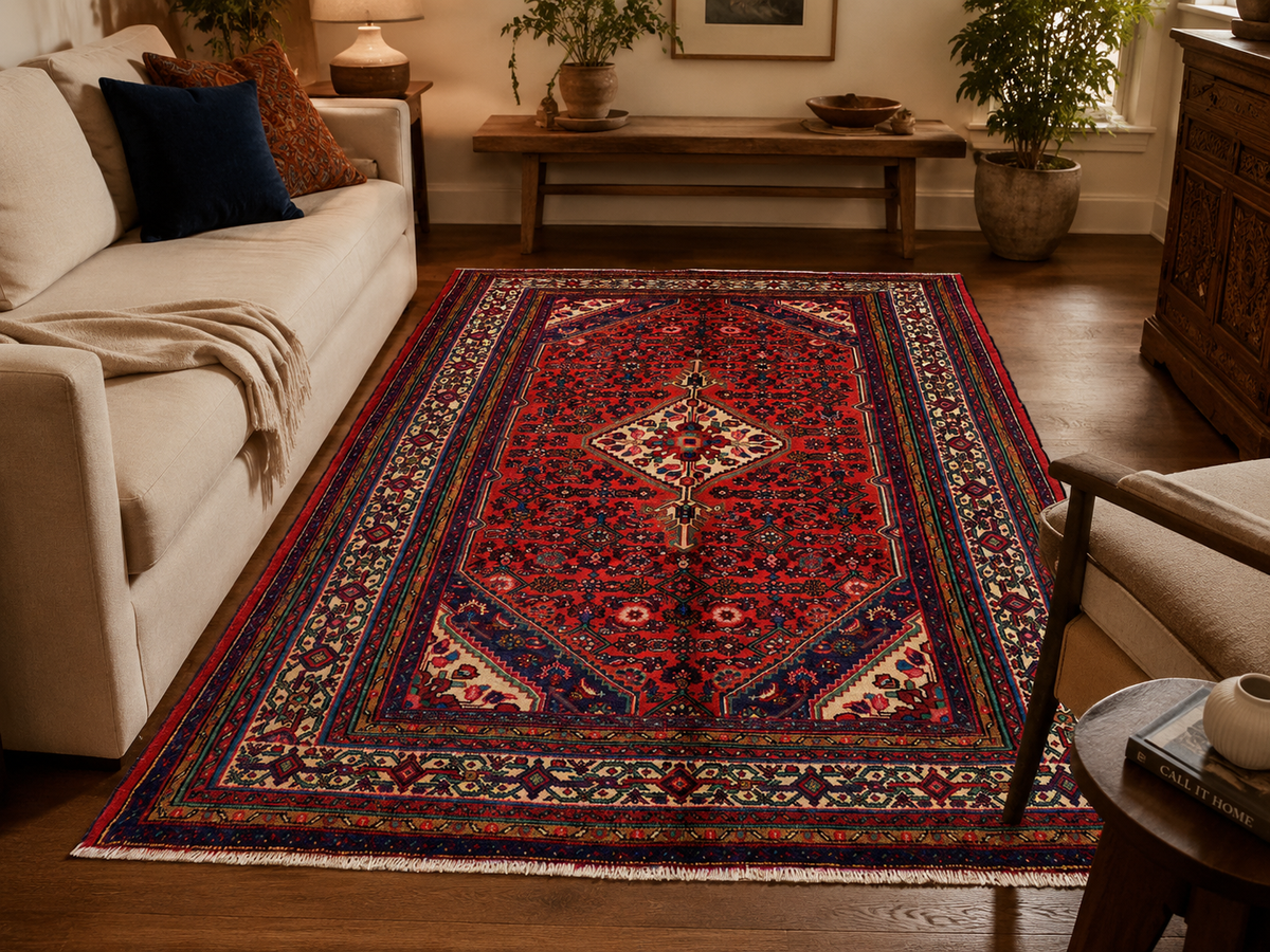 10'2" x 6'10" Handmade Persian Wool Rug room styling example