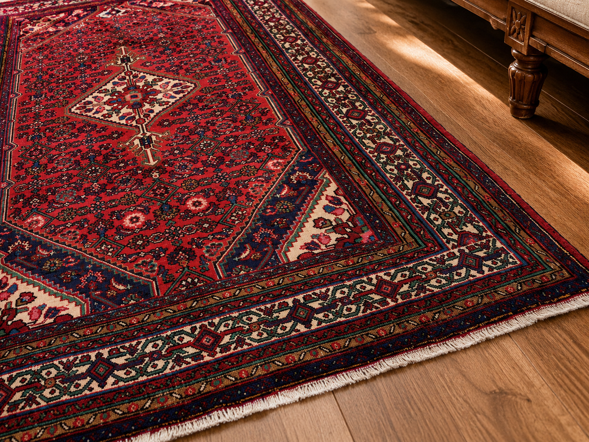 10'2" x 6'10" Handmade Persian Wool Rug wool texture and pattern detail