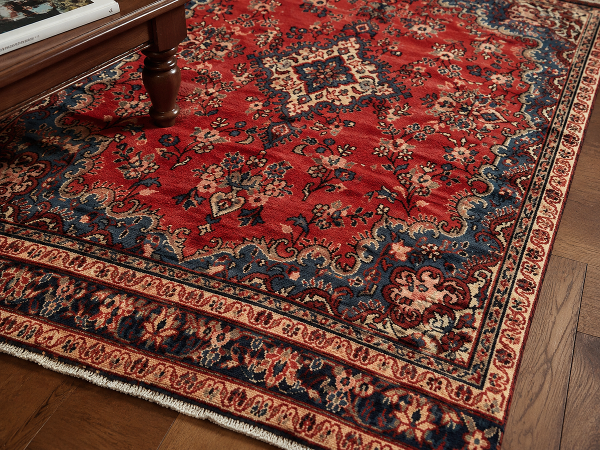 9'10" x 5'10" Handmade Persian Wool Rug wool texture and pattern detail