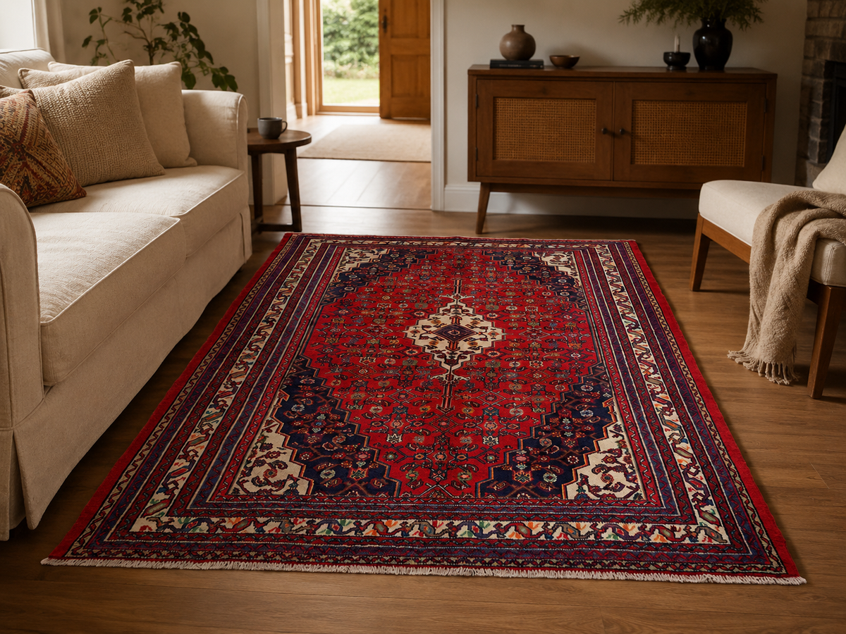 Handgemaakt Perzisch wollen vloerkleed 213x305 cm room styling example