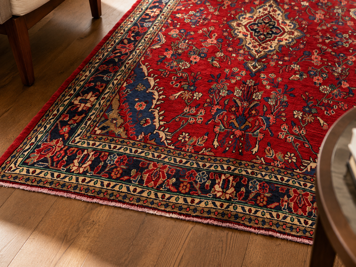 10'3" x 6'11" Handmade Persian Wool Rug wool texture and pattern detail